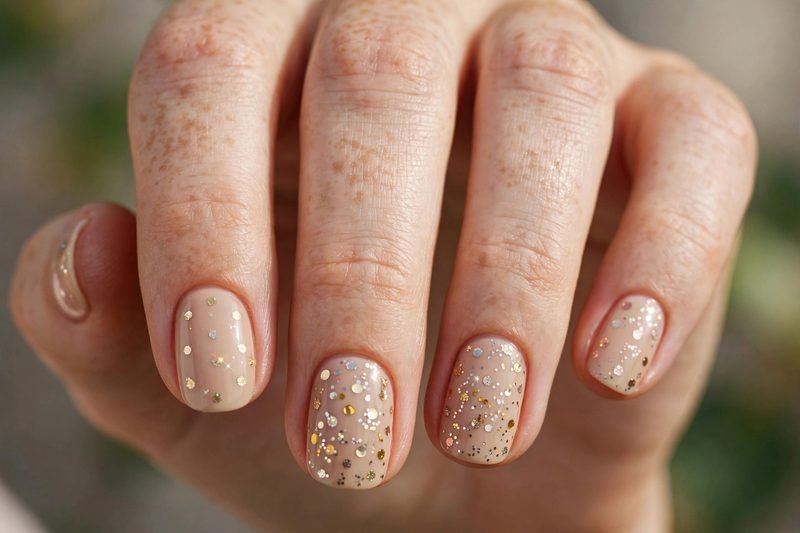 Glitter polka dot party nails