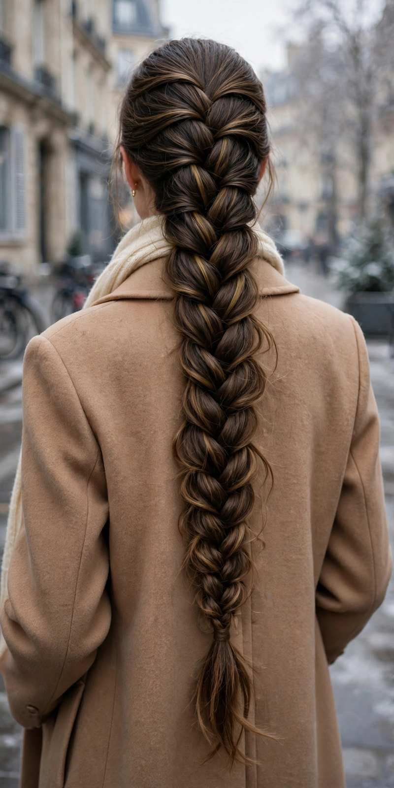 French braid on long hair