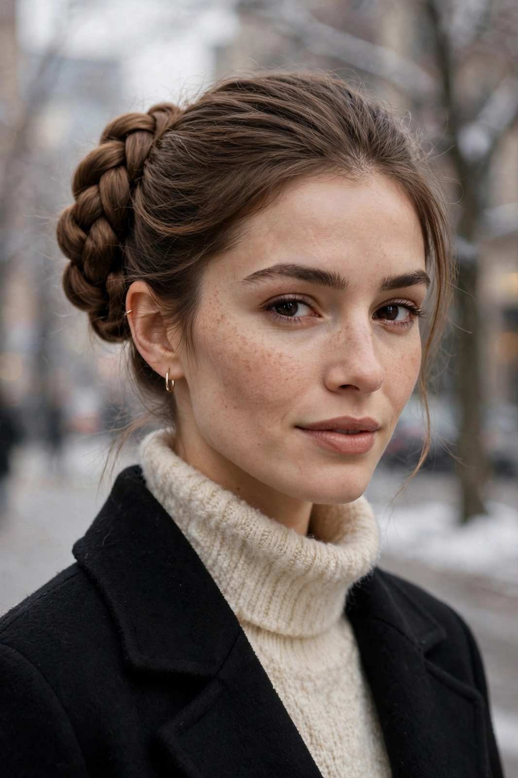 Braided bun updo