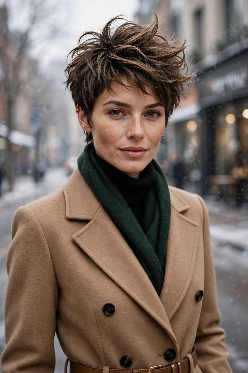 Textured pixie cut