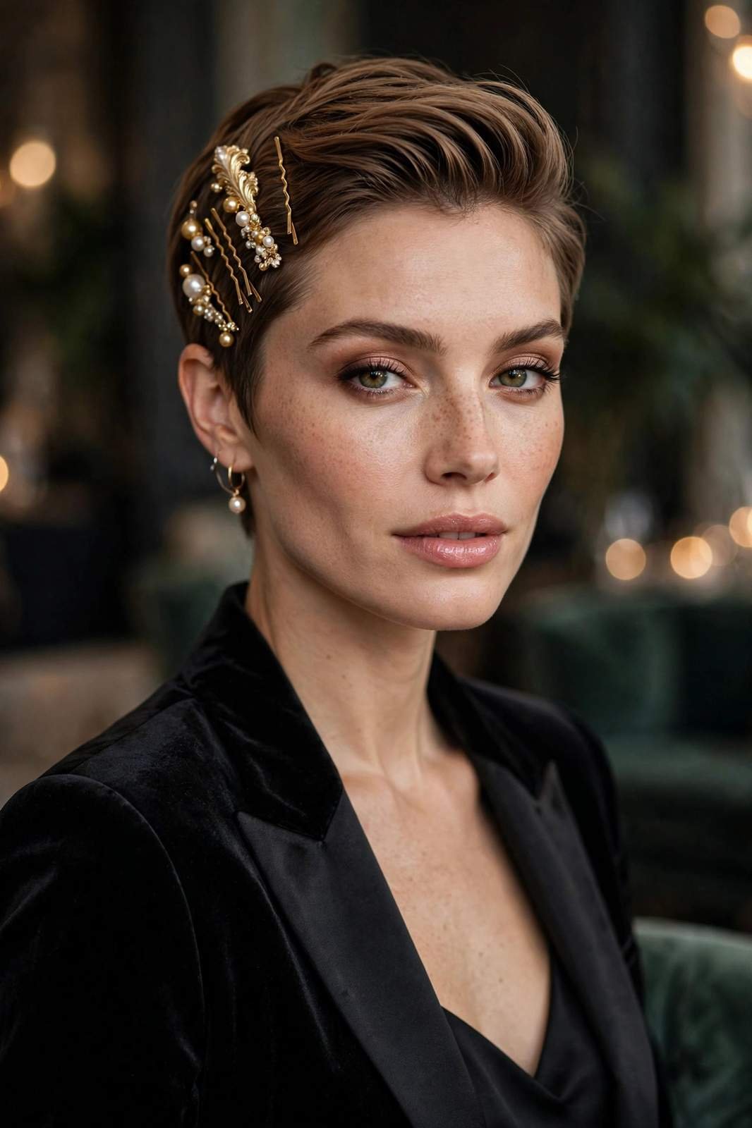 Pixie with bobby pins
