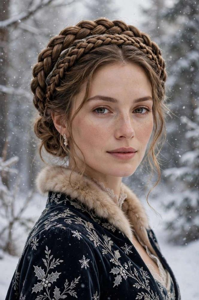 Braided crown updo