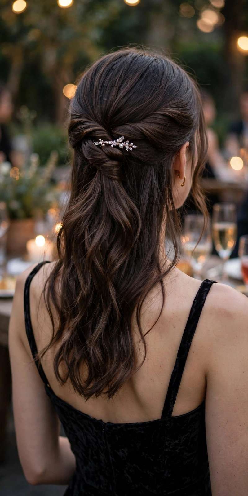 Elegant half-up twist