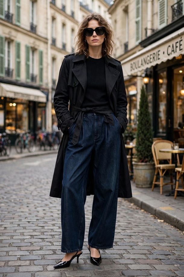 Wide-Leg Jeans and Pointed Heels