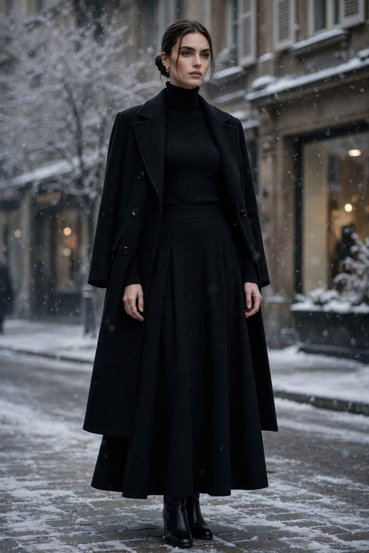 Long Wool Maxi Skirt and Coat