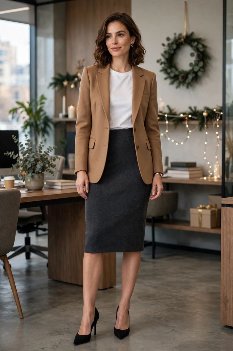 Knit Pencil Skirt and Blazer