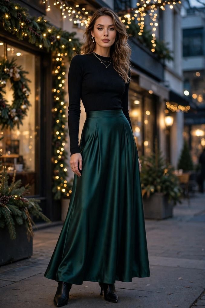 Satin Maxi Skirt for Evening Glamour