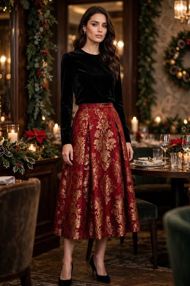 Brocade Skirt for Holiday Dinners