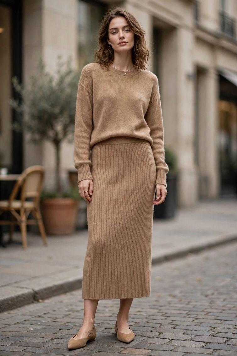 Cashmere Skirt and Matching Top