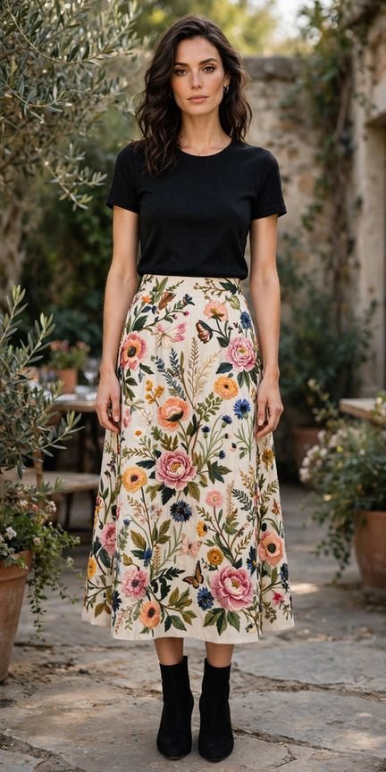 Embroidered Skirt, Wearable Art