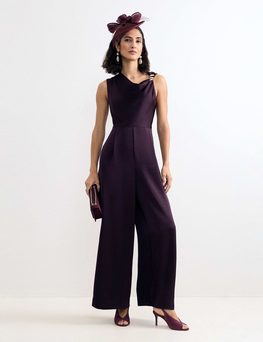 Deep plum elegant jumpsuit