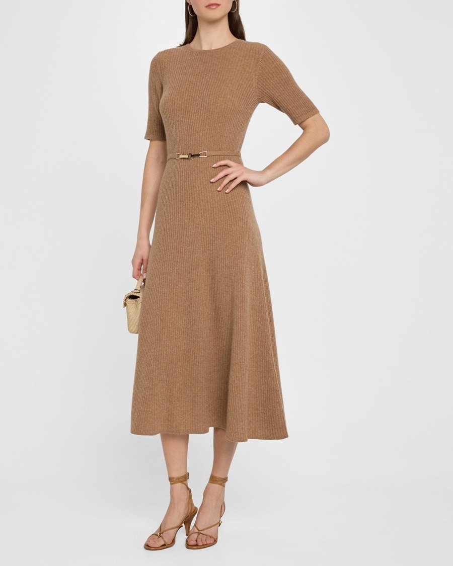 Cashmere knit midi dress winter