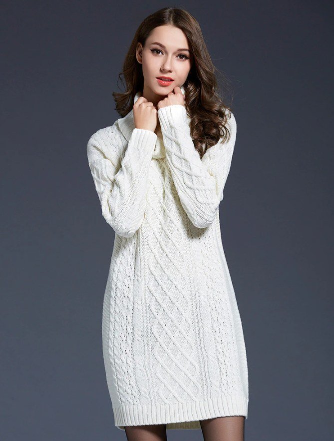 Cozy knit midi dress winter