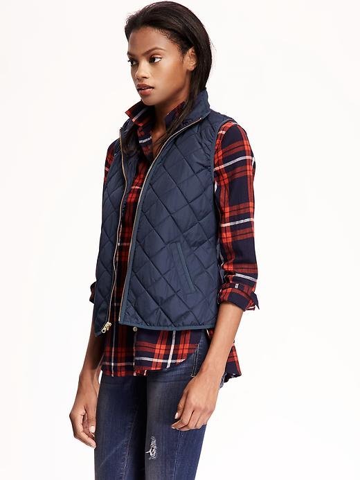 Quilted Vest Over Flannel
