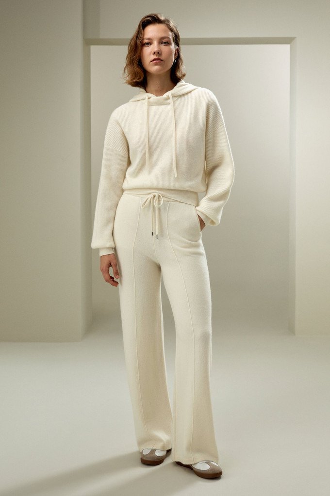 Cashmere Hoodie and Tailored Trousers