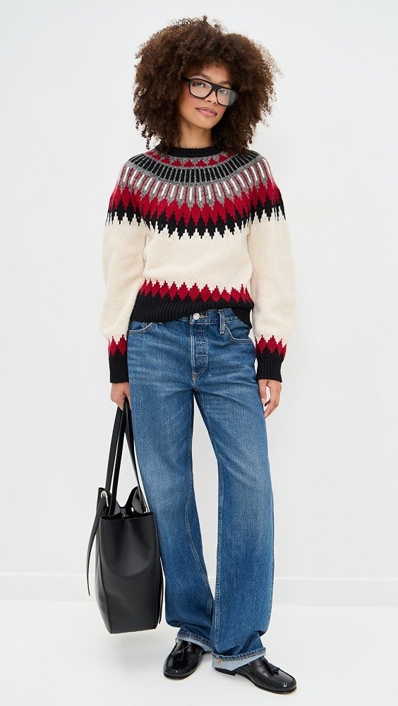 Fair Isle Sweater and Jeans