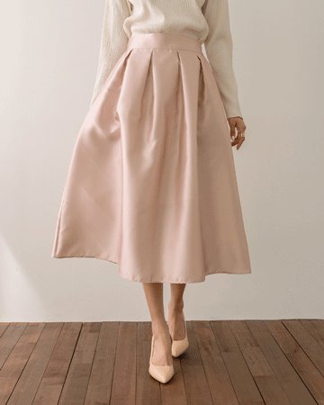Blush Pink Slip Skirt and Cream Sweater