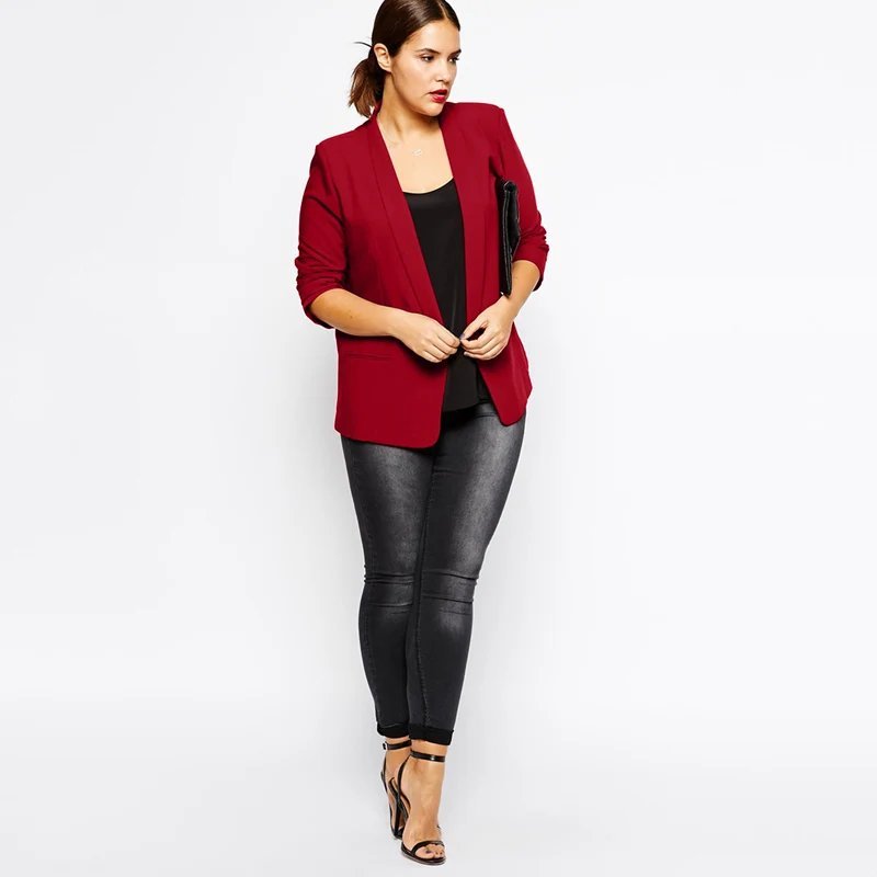 Red Blazer and Black Jeans Date Look