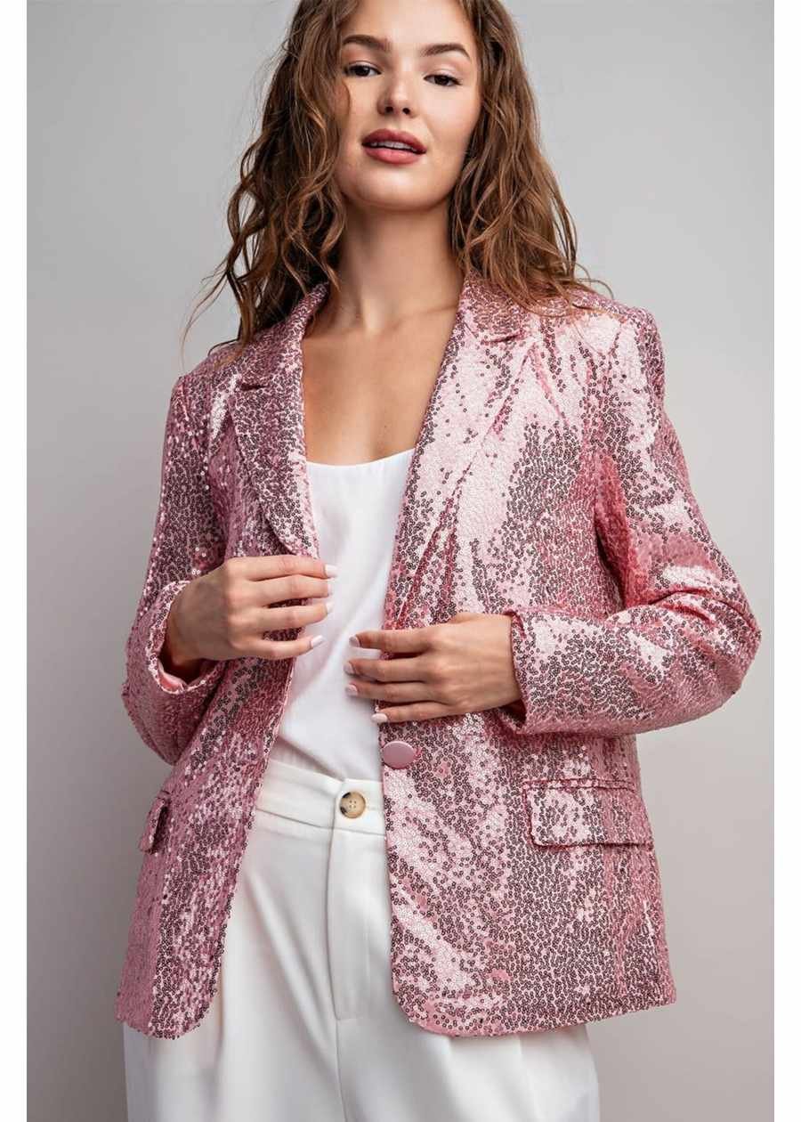 Pink Sequin Blazer