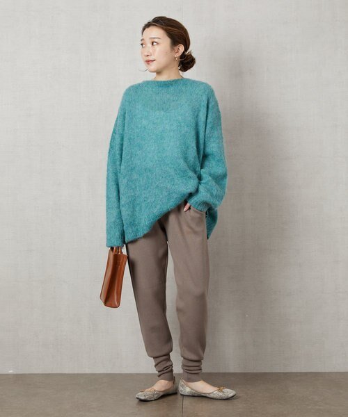 Teal sweater with gray joggers