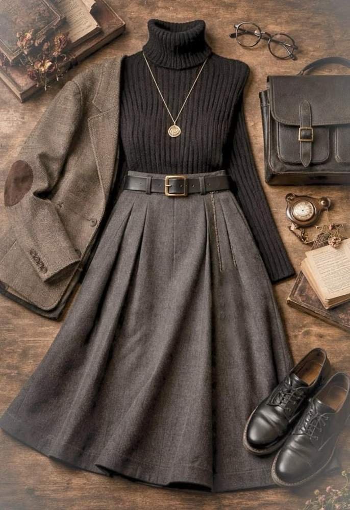 Tweed blazer with olive cargo pants work look