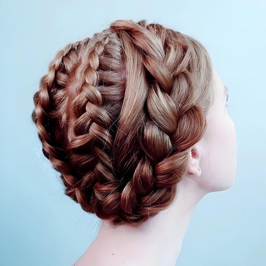 Dutch braid crown headband hairstyle