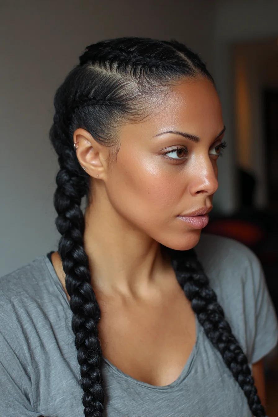 Boxer braids, tight Dutch braids for winter