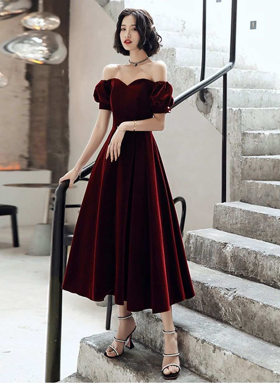 red velvet dress