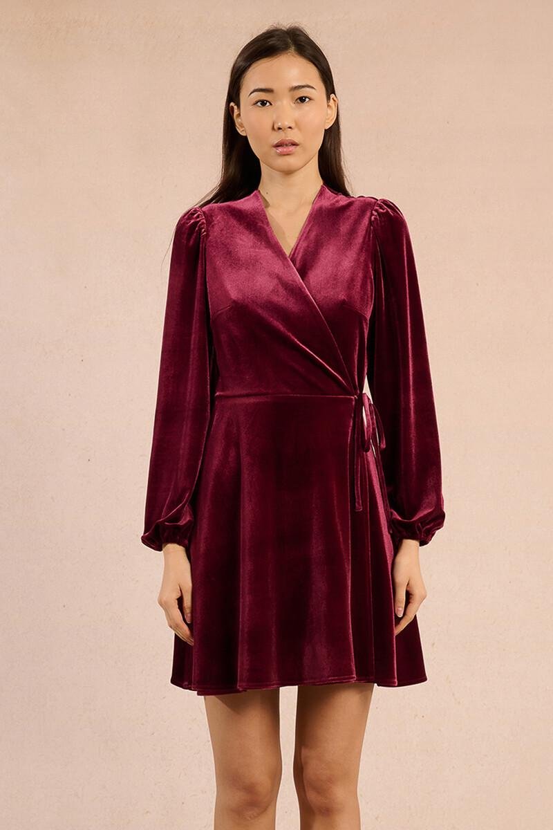 velvet wrap dress