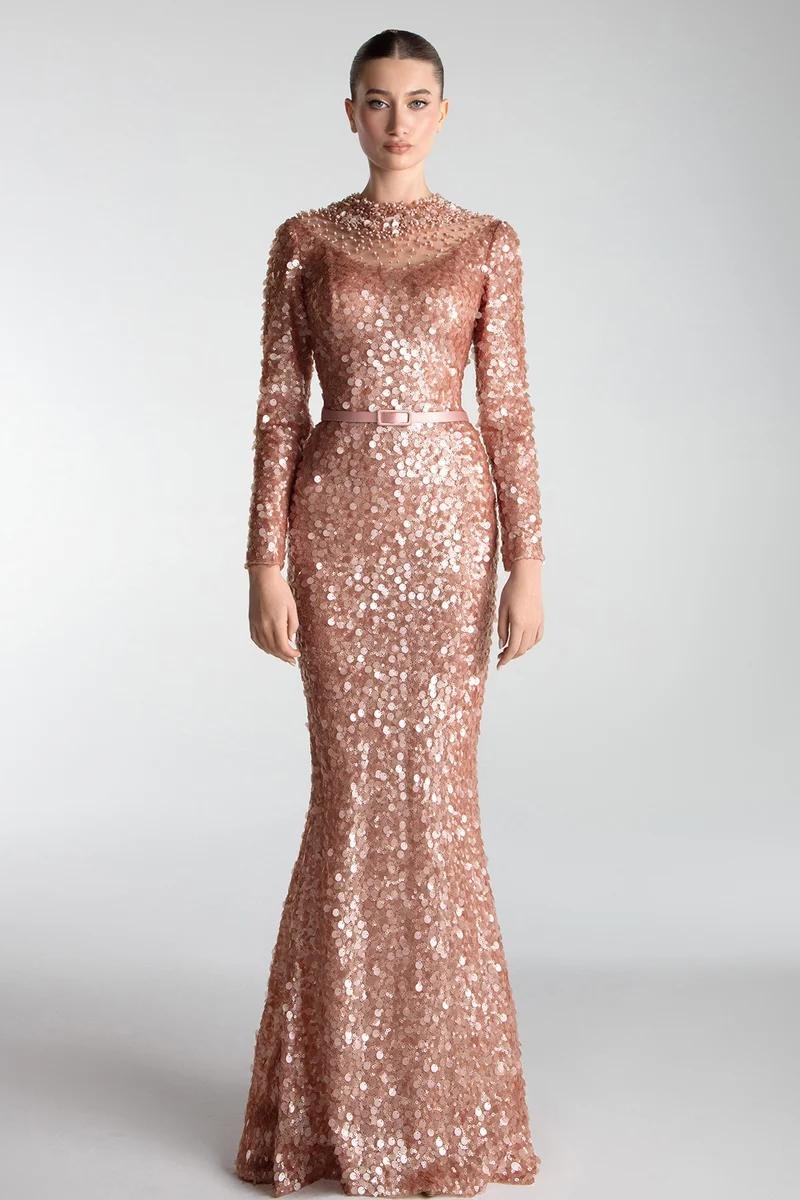 sequin evening gown