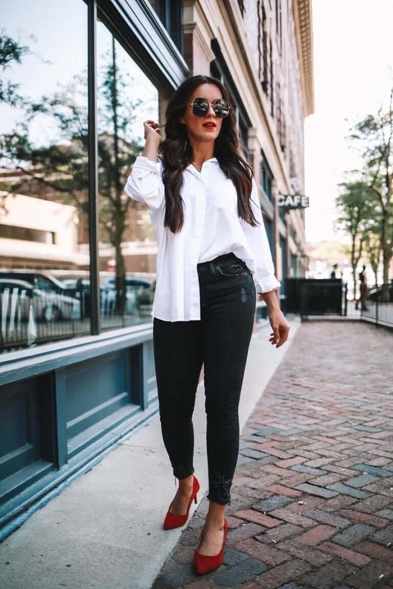 After Dark: Dark Jeans, Stilettos, and a Red Lip