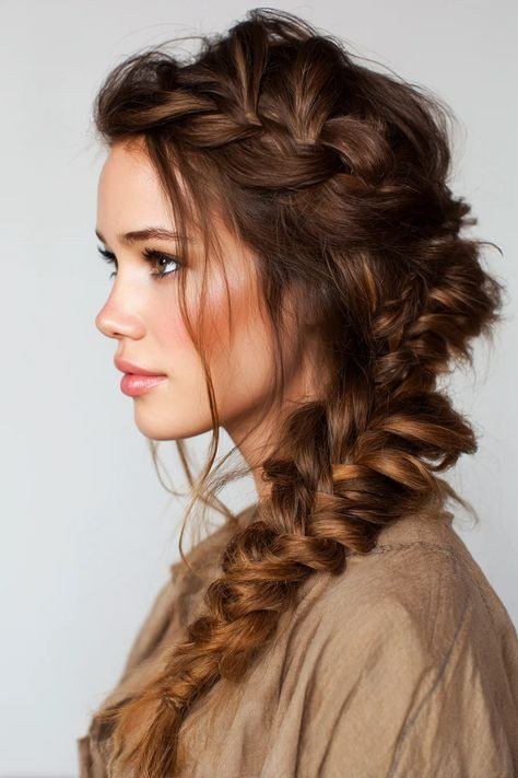 Side fishtail braid