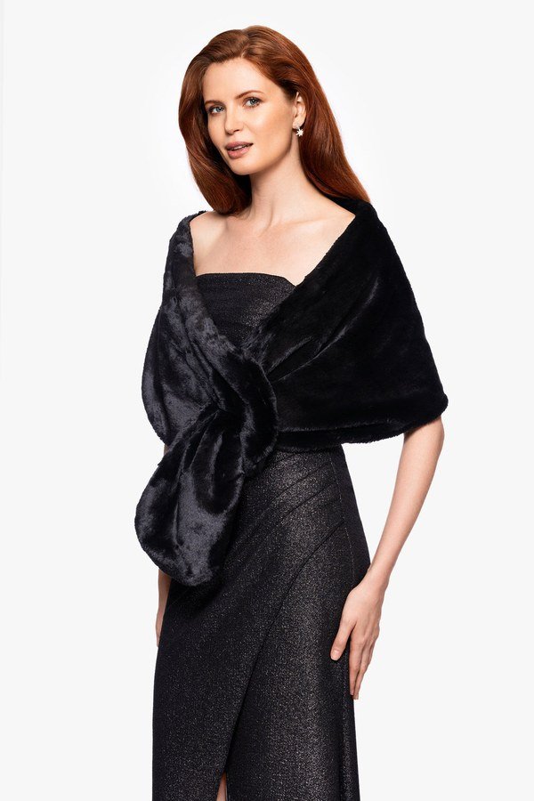 Cozy shawl black dress
