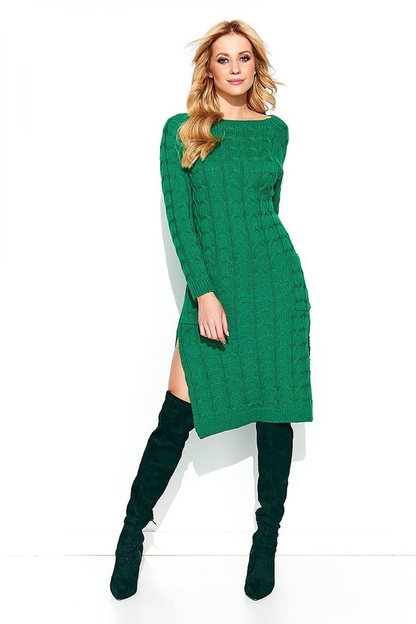 Green knit dress boots