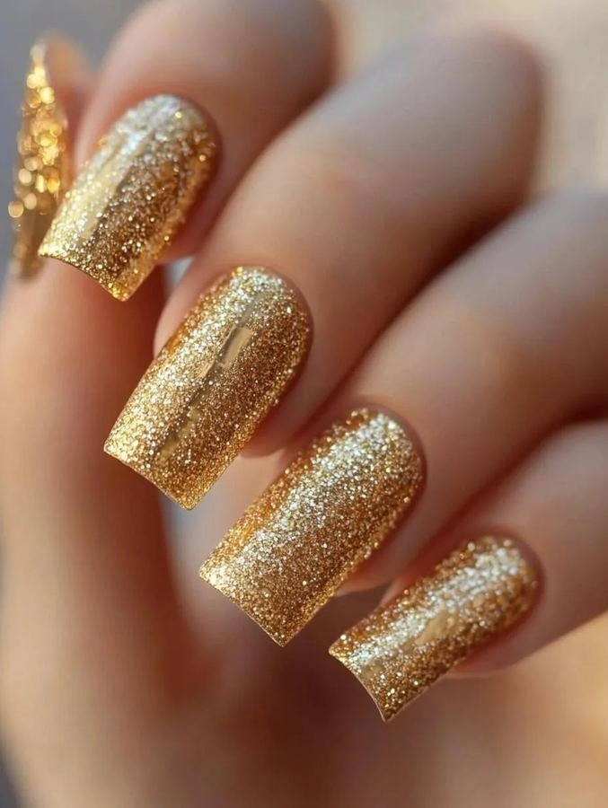 Full-Coverage Gold Glitter
