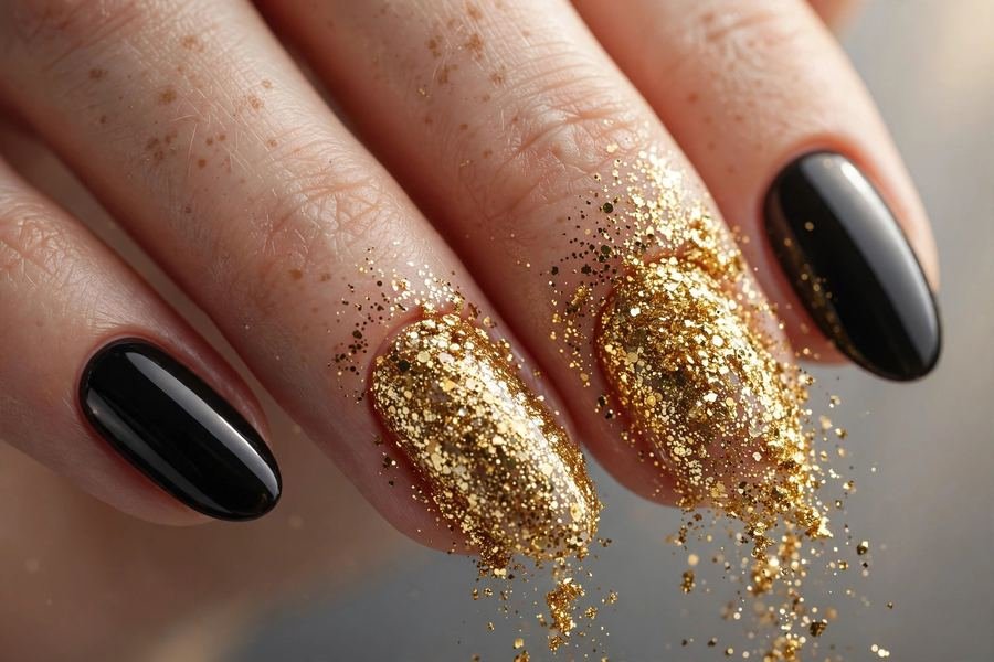 Black and Gold Glitter Glam