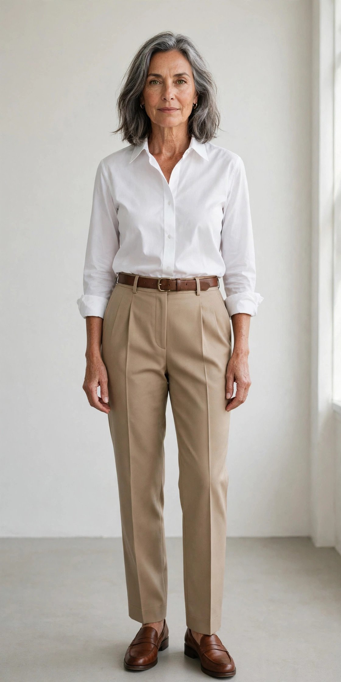 Crisp white business blouse