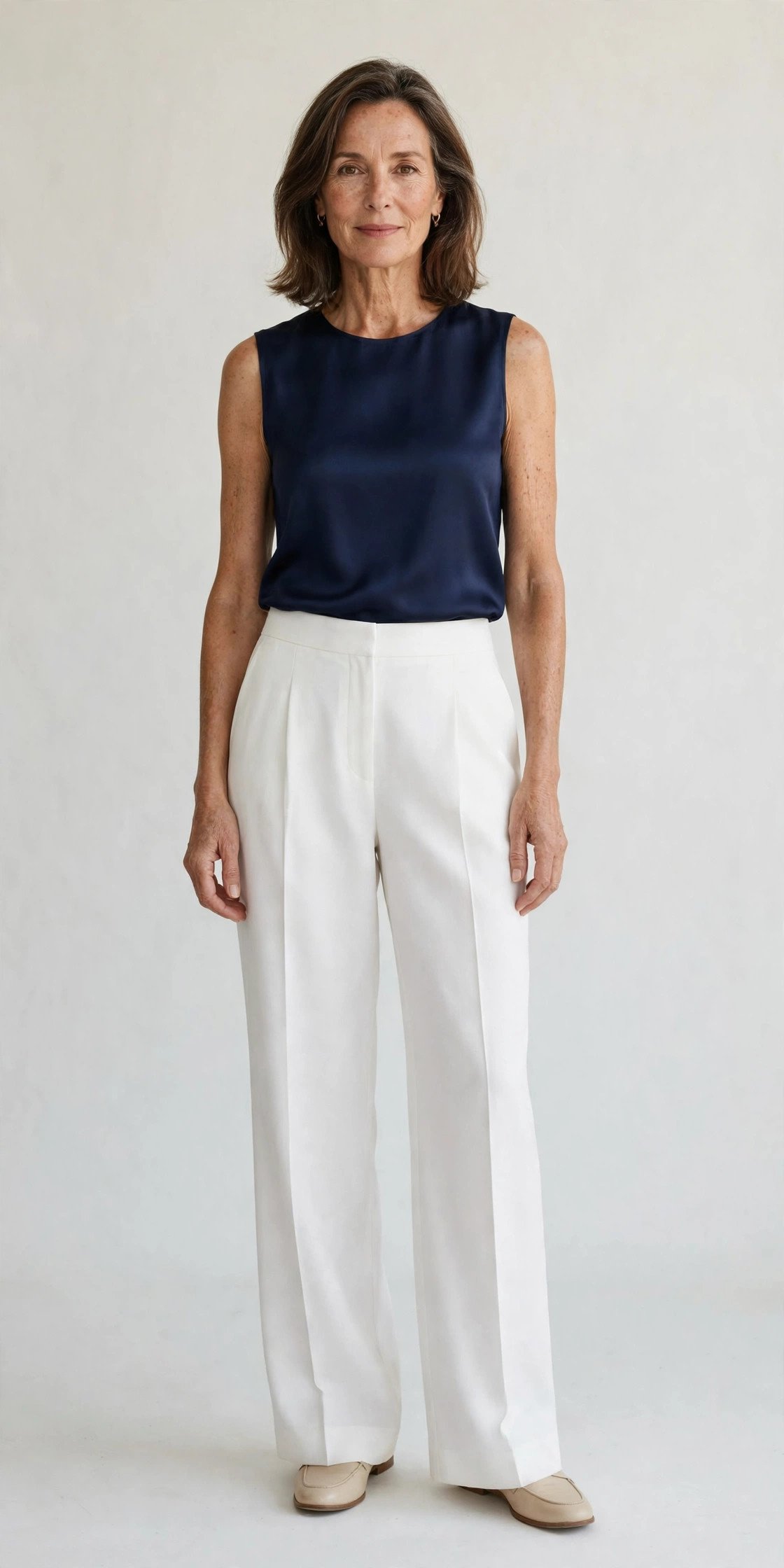 Sleeveless shell top for layering