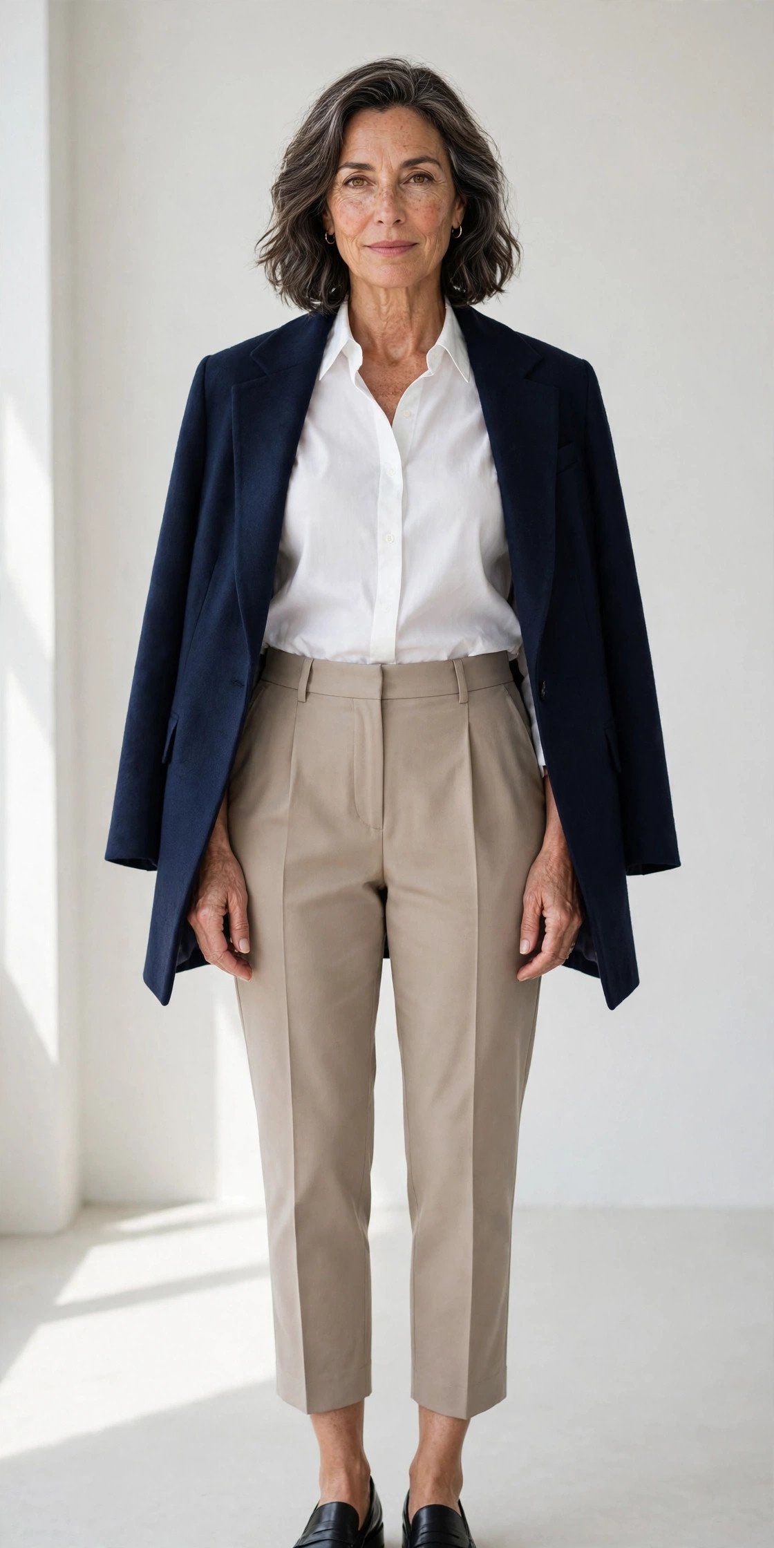 Cropped ankle trousers work outfit