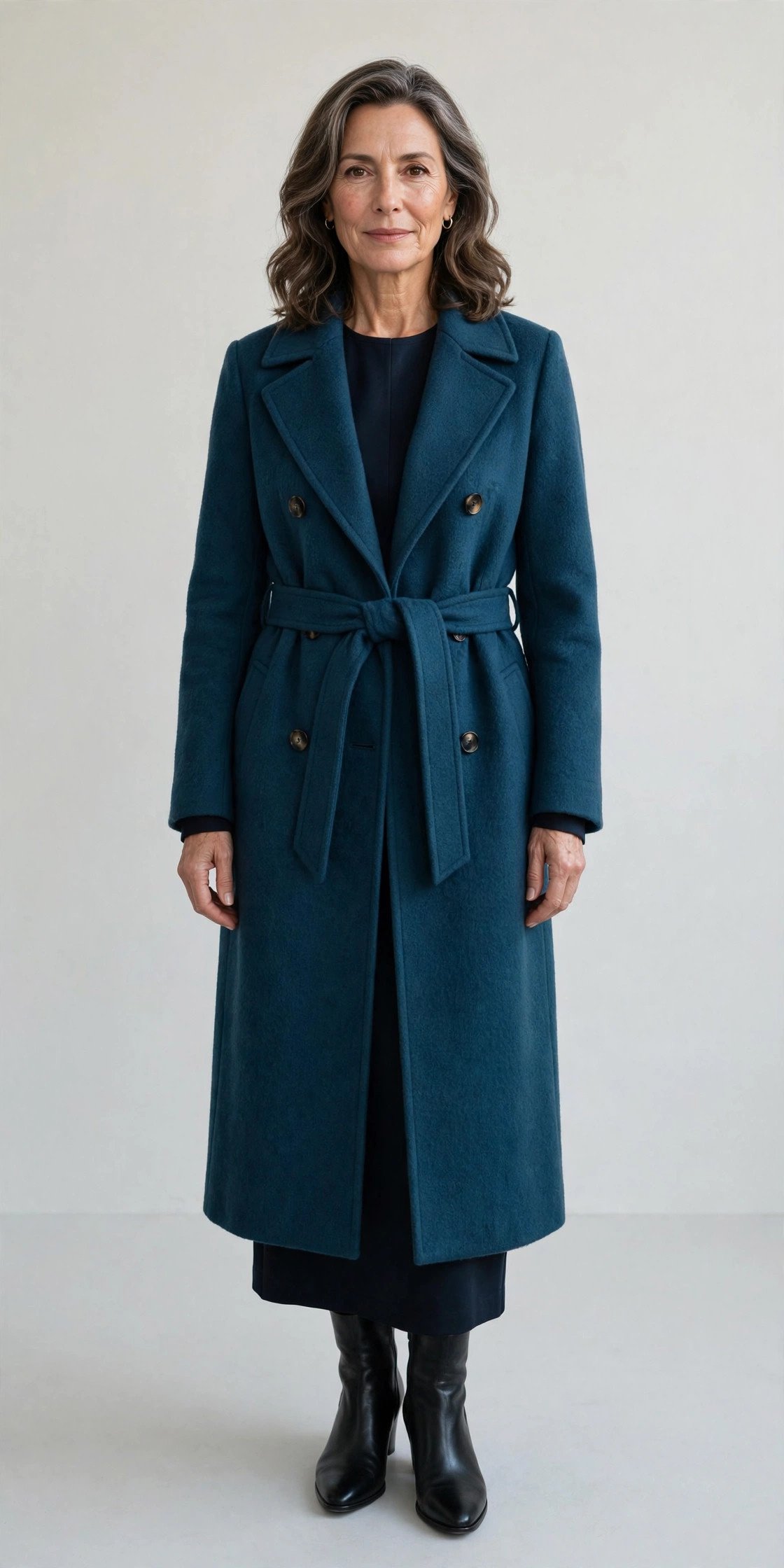 Belted wool overcoat for winter work
