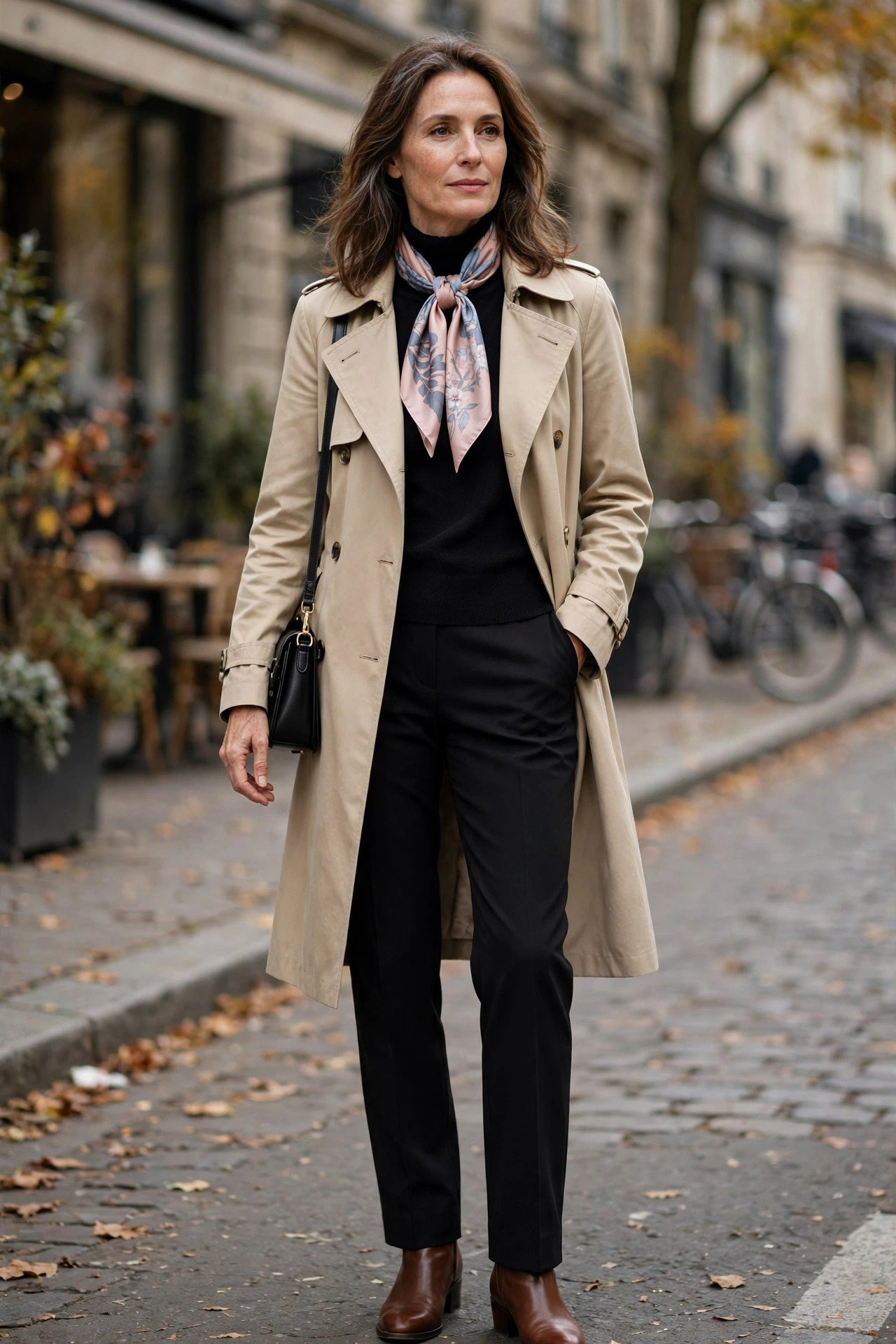 Silk Scarf Tied at the Neck