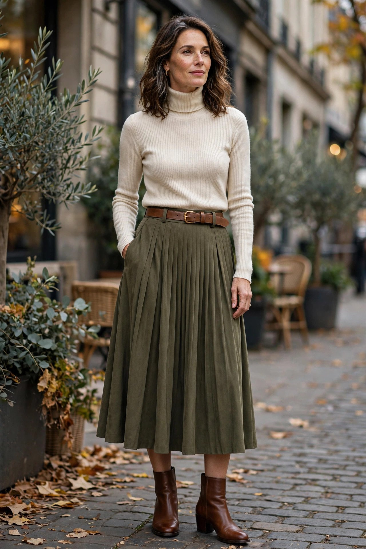 Midi Skirt and Turtleneck