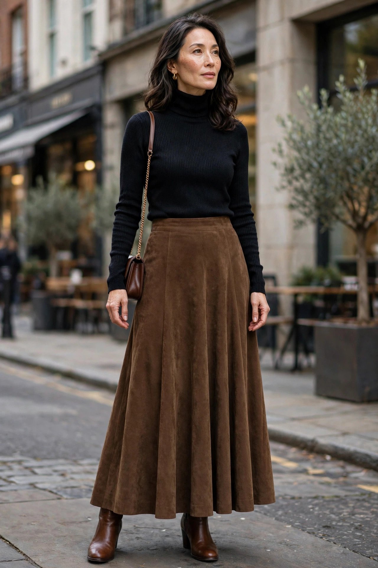 Turtleneck and Maxi Skirt
