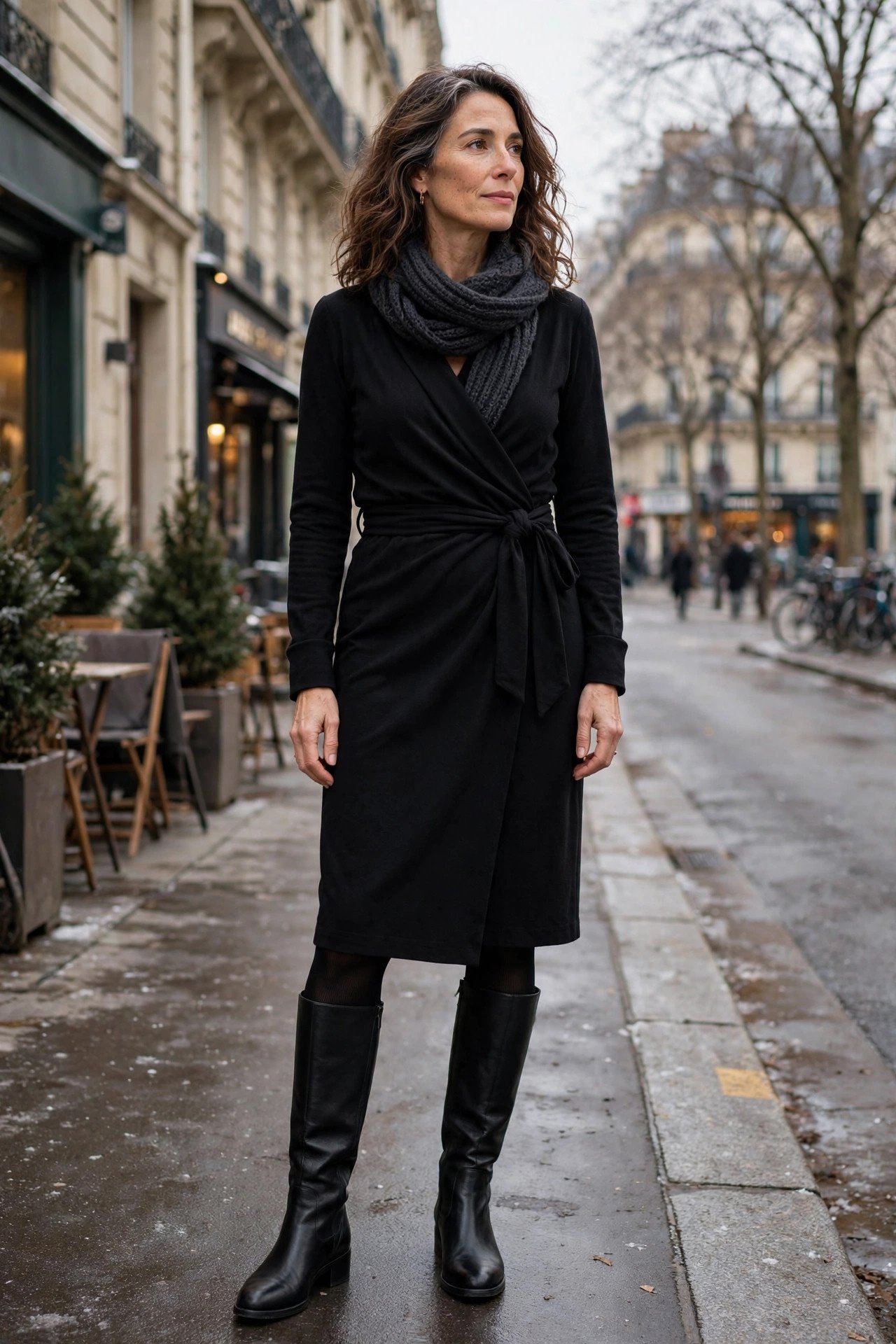Black Wrap Dress Winterized