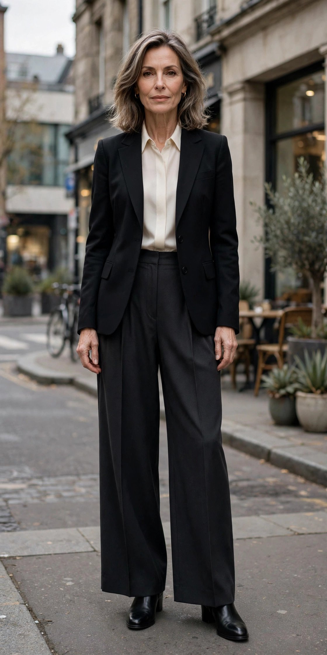 Wide-Leg Trousers and a Fitted Blazer