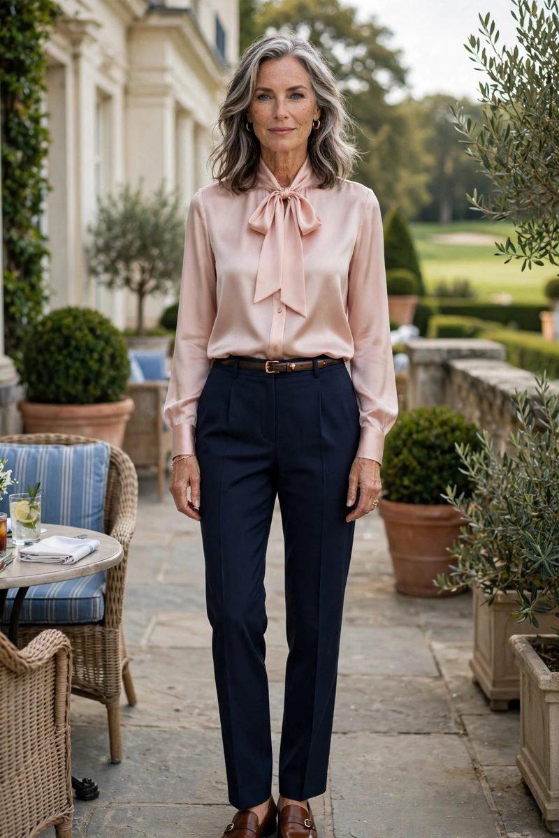 Bow Blouse and Trousers