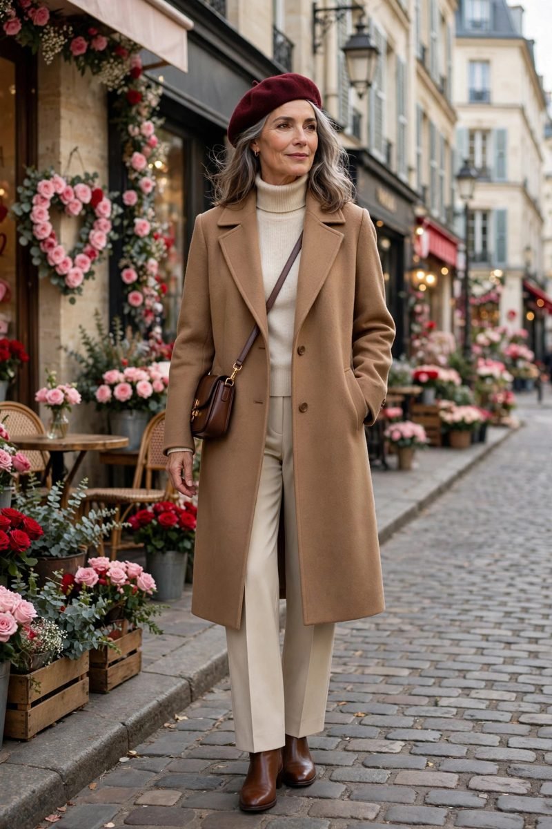 Burgundy Beret as the Accent