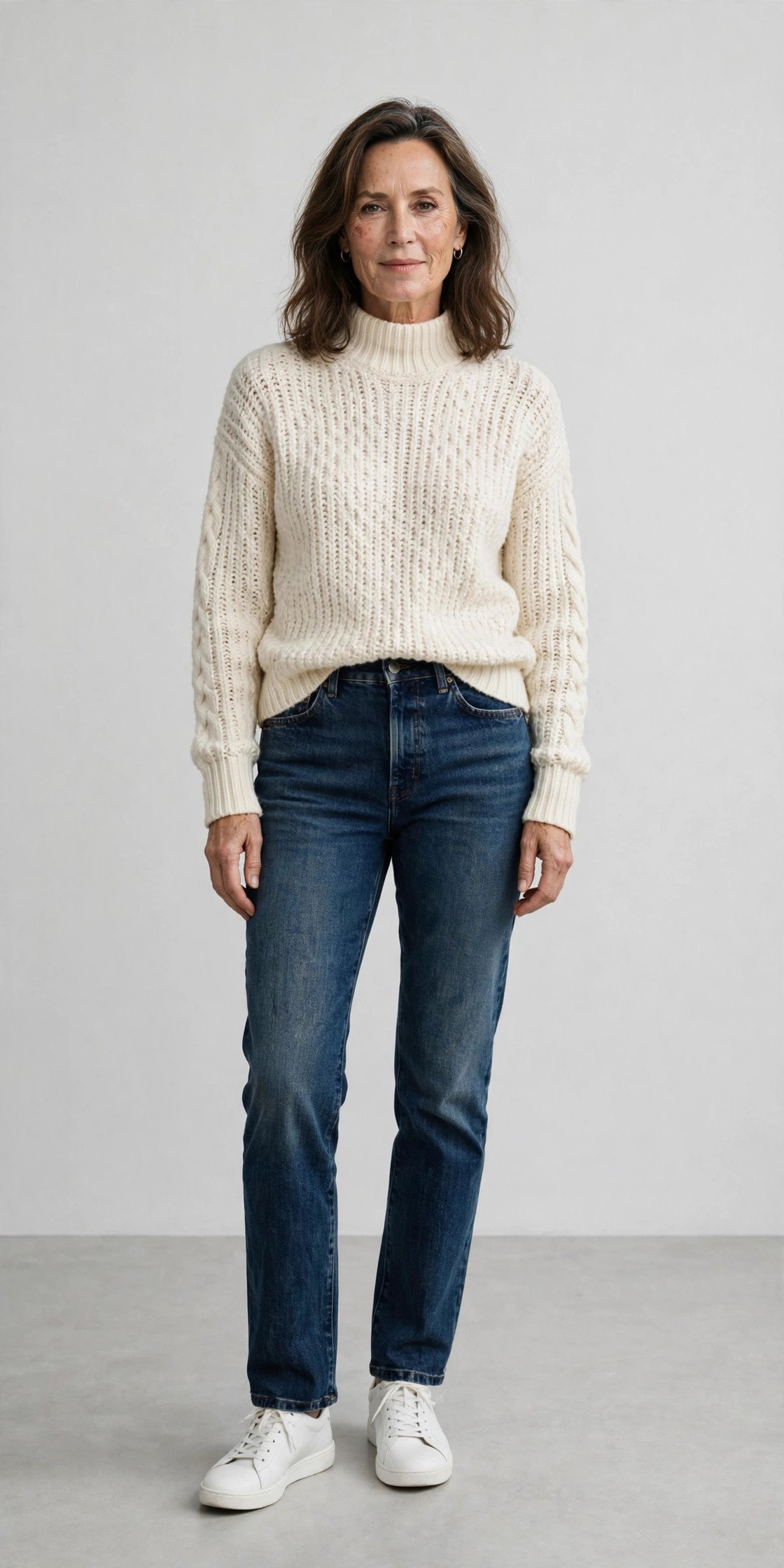 Dark wash straight leg jeans outfit
