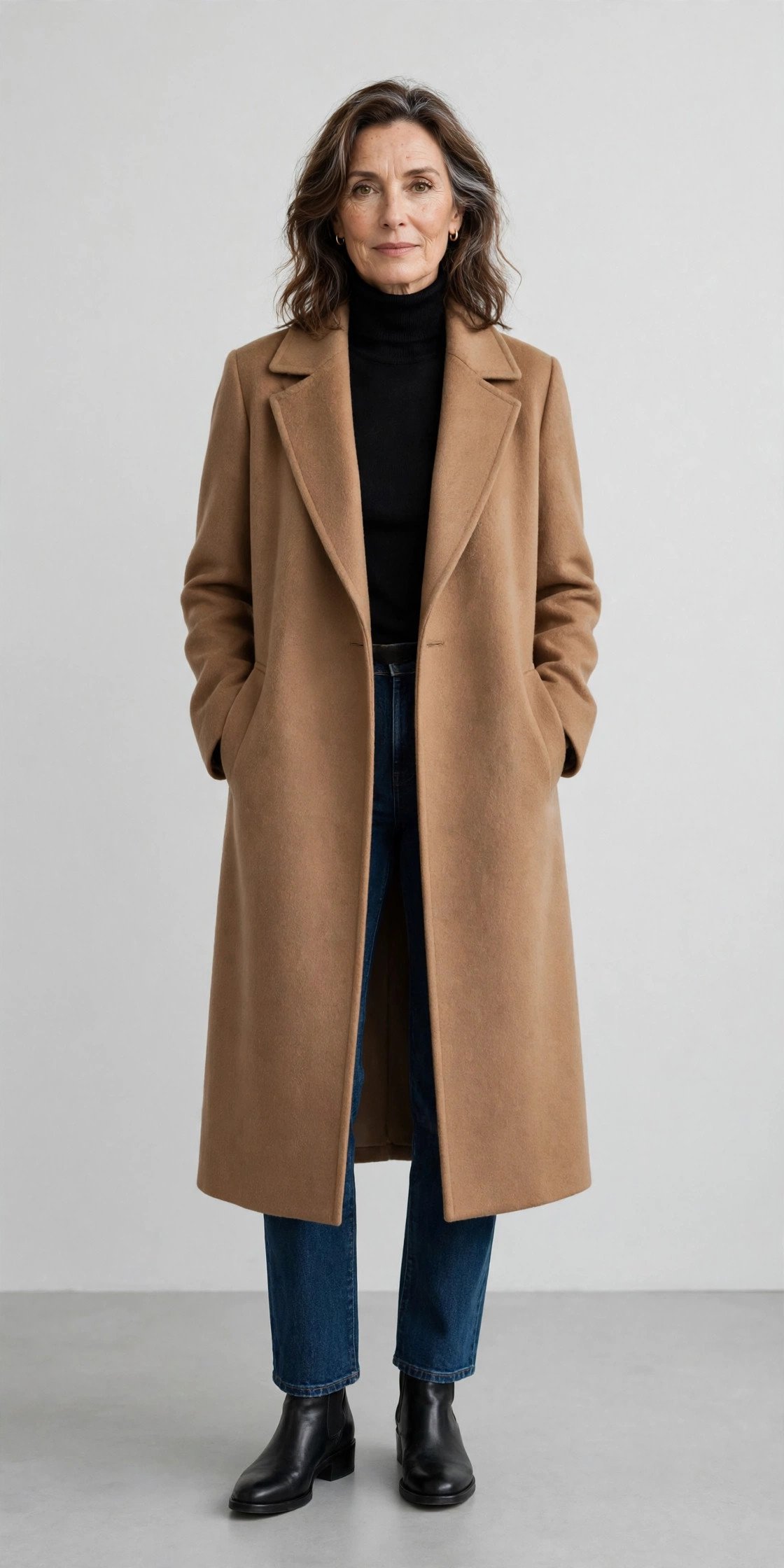 Camel wool coat capsule wardrobe