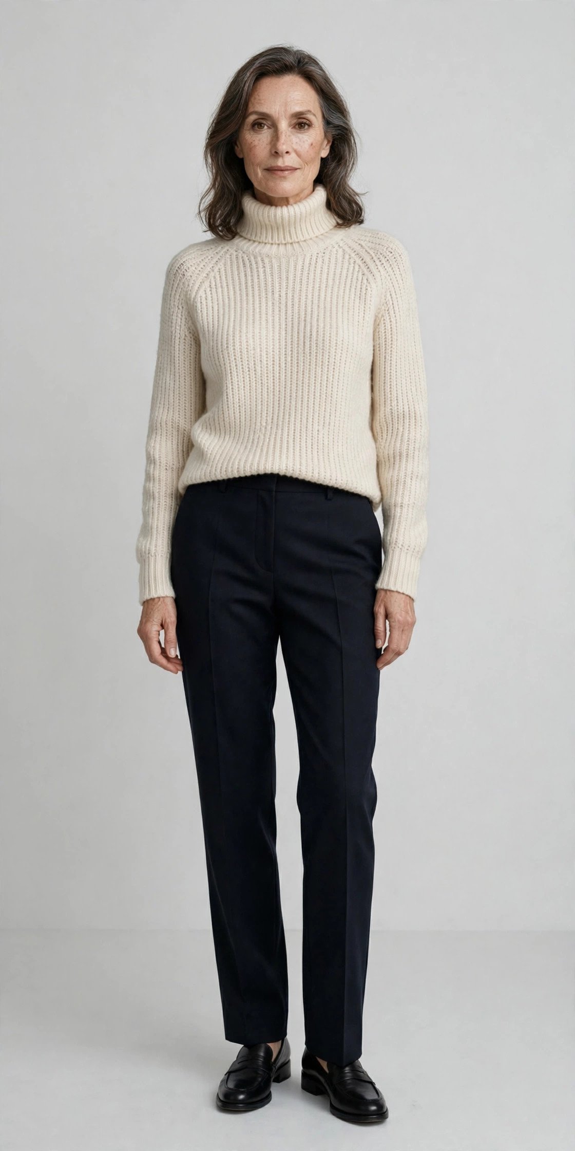 Cream knit turtleneck sweater